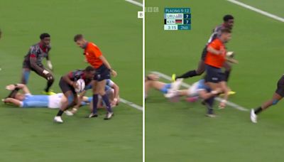 Watch awkward moment Olympics rugby star tackles REFEREE by mistake live on TV