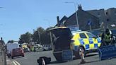 Man hospitalised after car lands on roof in Kirkcaldy crash