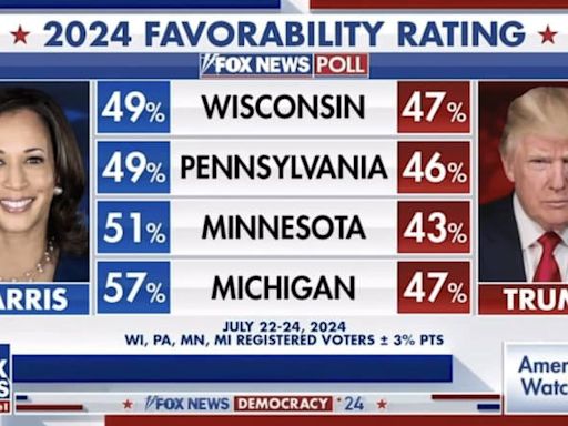 Internet erupts after Fox News poll shows Harris ahead in swing states