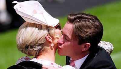 Tactile Zara Tindall greets fellow royals with kisses at Ascot