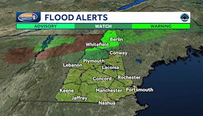 Storms on Thursday to be more isolated, less strong after flooding, damage seen in New Hampshire