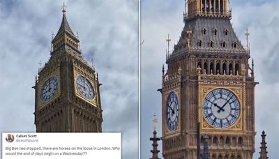 Big Ben's clock stops working for more than an hour, prompting jokes