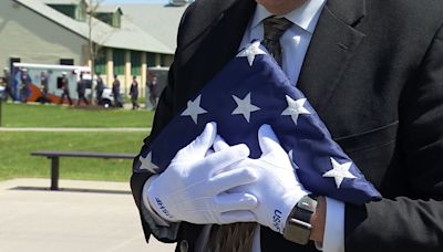 Flag from Ground Zero, used at 1,000 other officer funerals flown to Syracuse for Lt. Michael Hoosock’s services