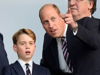 William and George arrive to cheer on Three Lions in Euros final