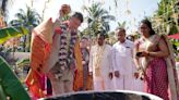 Anne’s husband banishes bad luck in ceremony at Hindu temple in Sri Lanka