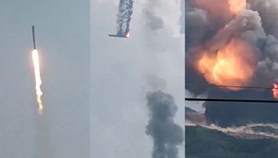 Massive explosion caught on camera as Chinese rocket crashes after accidental launch