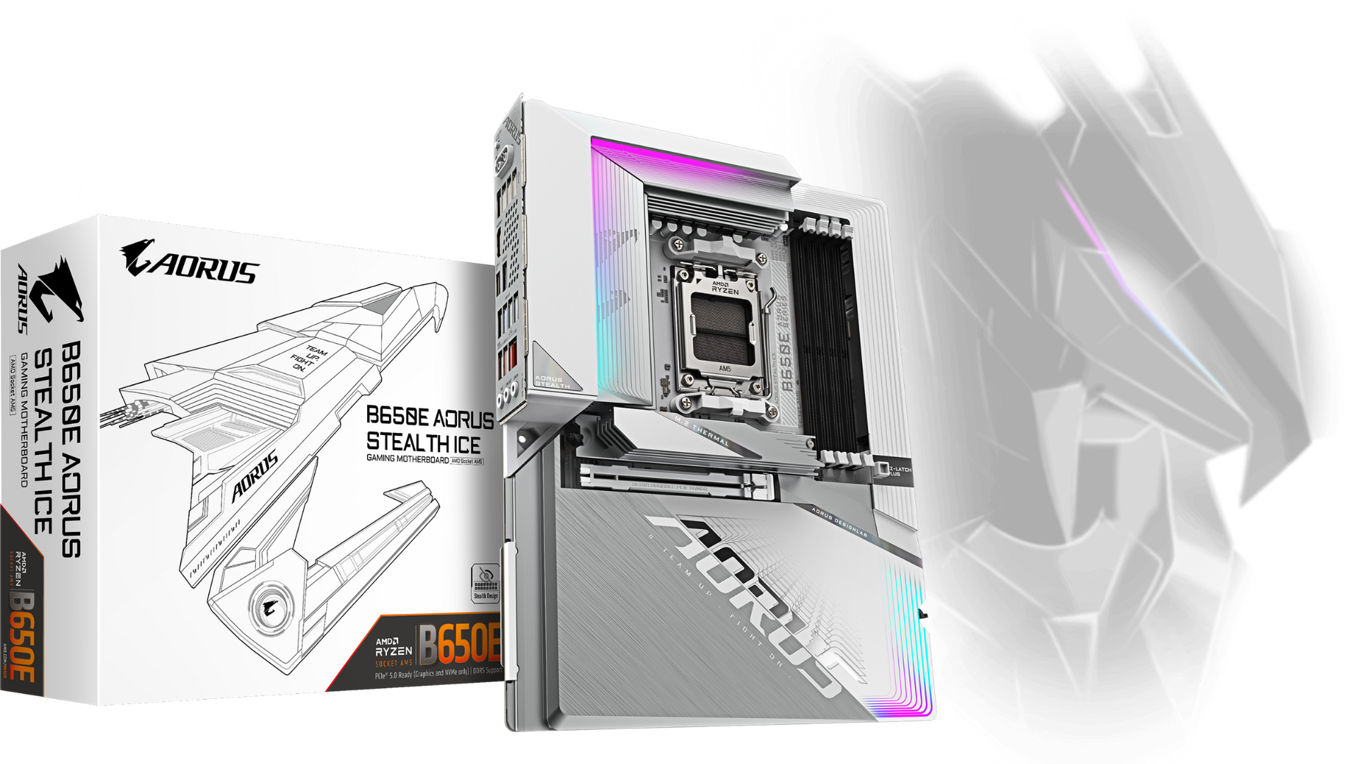 Gigabyte Unveils Elegant All-White B650E AORUS STEALTH ICE Motherboard With Backside Connector Design