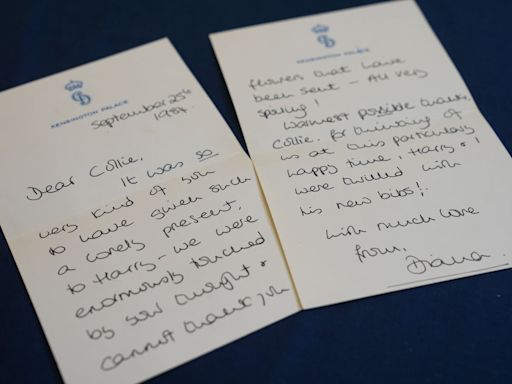 Diana’s letters to former housekeeper sold at auction for more than £54,000