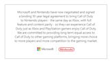 微軟與任天堂簽訂 10 年合約 包含《決勝時刻》等 Xbox 遊戲將於任天堂平台推出