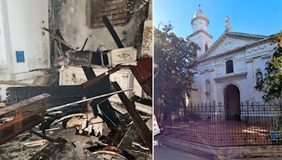 Se incendió un altar de la Iglesia Santa Catalina de Siena, el monumento histórico nacional que cumplirá 279 años