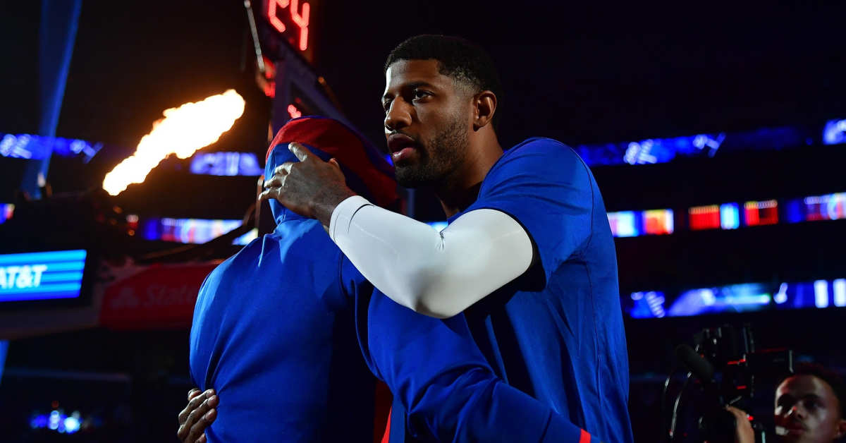 Paul George welcomes a lifelong friend and brother from the Clippers in Philadelphia