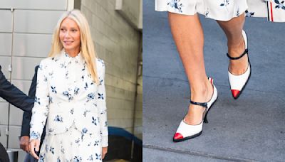 Gwyneth Paltrow Goes Preppy in Thom Browne Mary Jane-Inspired Americana-Esque Heels in New York