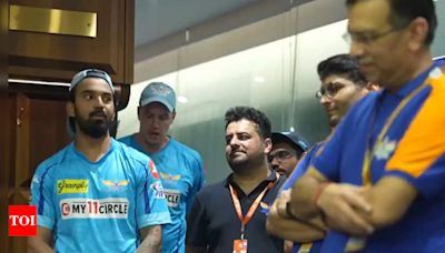 'Some wonderful moments and some...': LSG boss Sanjiv Goenka and KL Rahul address team together in dressing room. Watch | Cricket News - Times of India