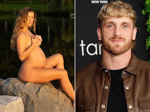 Logan Paul Snaps Nude Photos of Pregnant Fiancée Nina Agdal as She Poses Lakeside with Baby Bump on Display: 'My Muse'