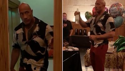 The Rock ganha festa surpresa com tema 'Moana' e se emociona