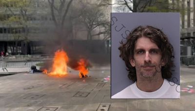 Man sets himself on fire during Trump trial jury selection at NYC courthouse