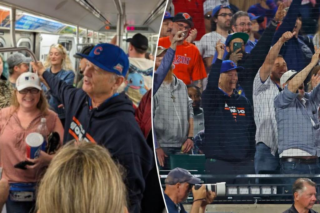 Bill Murray rides the 7 train from Citi Field after Cubs’ win over Mets