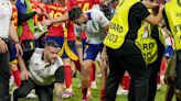 Spain’s Morata takes painful knock on leg in accidental clash with security guard after France match