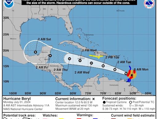 El "extremadamente peligroso" Beryl llega a las Islas de Barlovento