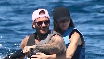 David Beckham enjoys a jet ski ride with Victoria and family in Italy