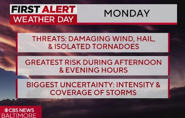 Weather Alert Day for severe holiday storms in Maryland