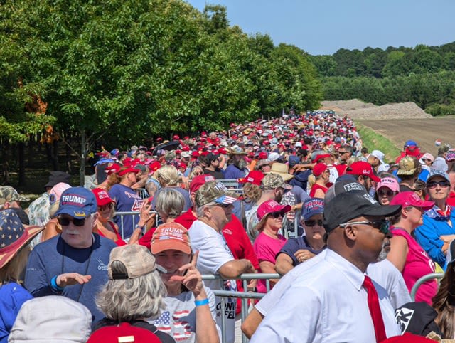 Trump supporters line up as early as 15 hours ahead of rally in Chesapeake