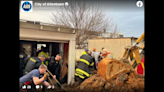 Man stuck neck-deep in collapsed trench gets news of a lifetime, PA officials say