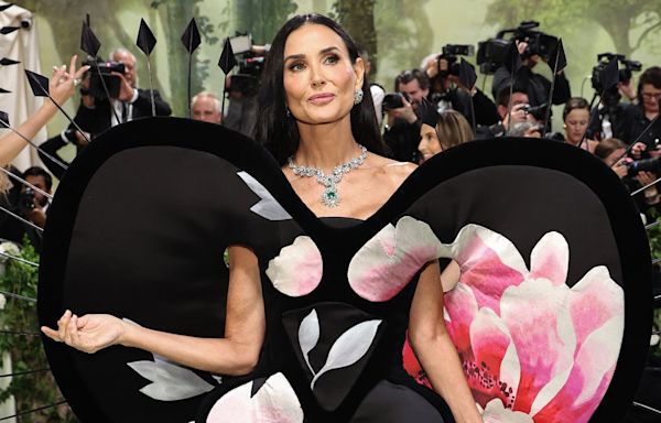 Demi Moore Wows in Dress Made Out of Wallpaper to Met Gala 2024