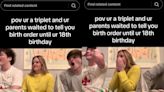 Parents hilariously hid their triplets’ birth order until their 18th birthday