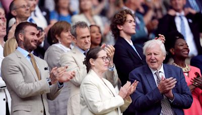 David Beckham and Sir David Attenborough among stars at Wimbledon
