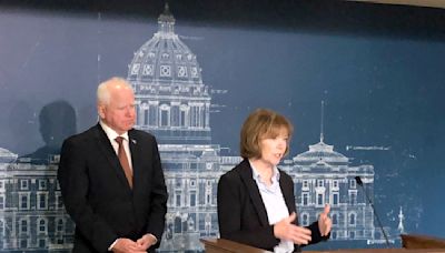 Gov. Tim Walz, Sen. Tina Smith weigh in on Donald Trump's Minnesota visit