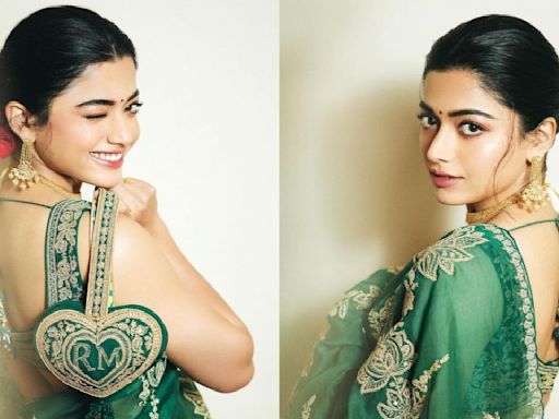 Not Rashmika Mandanna’s worth Rs 1,19,500 green saree but her glam makeup is the ONLY saving grace