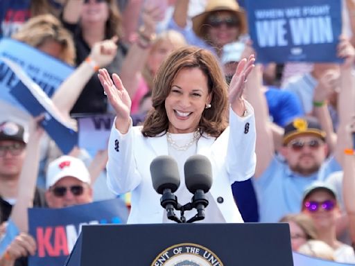 Harris's message aims to counter Trump's campaign slogan