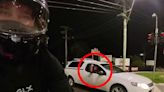 Moment motorcyclist cops a barrage of abuse from foul-mouthed driver