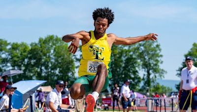 PIAA boys track and field: Emmaus’ Kyle Moore repeats as 3A long jump champ