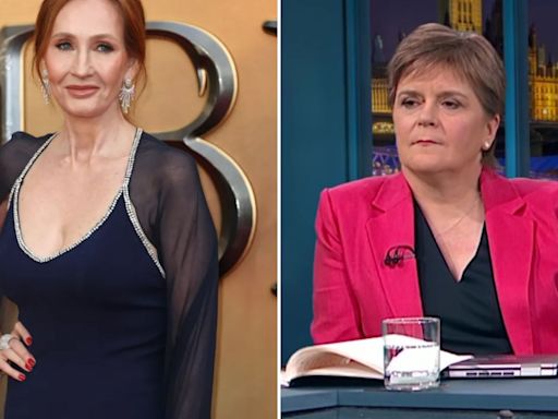 Nicola Sturgeon looks grim-faced as JK Rowling takes pop at ex-SNP supremo