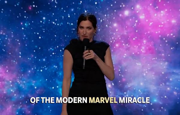 Kathryn Hahn summarized the entirety of the Marvel Universe through song on 'Jimmy Kimmel Live!'