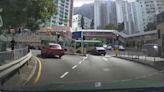 車Cam直擊｜清水灣道中港牌私家車攔腰撞綠VAN 倒車數米始停