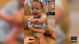 Watch toddler's look of wonder seeing his mom clearly for the first time