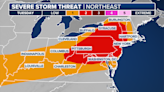 Severe weather shifts to Northeast midweek with damaging wind threats along I-95 corridor