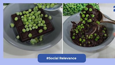 Man tries green peas with chocolate in viral video, internet is concerned