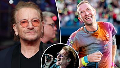 Bono insists Chris Martin’s Coldplay ‘are not a rock band’: ‘I hope that’s obvious’