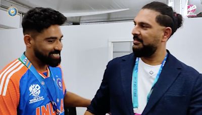 Watch: Mohammed Siraj receives ‘Best Fielder’ medal from Yuvraj Singh after outstanding catch in India-USA match