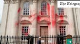University of Cambridge’s Senate House splattered with red paint