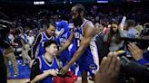 76ers’ Harden visits with Michigan State shooting victim