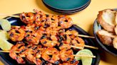 Sweet and spicy grilled shrimp is a five-ingredient, 30-minute meal