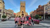 La peña sportinguista El León Rojiblanco visita Astorga y La Bañeza