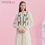 JESSICA RED - 甜美清新花卉刺繡棉質長袖襯衫R43305