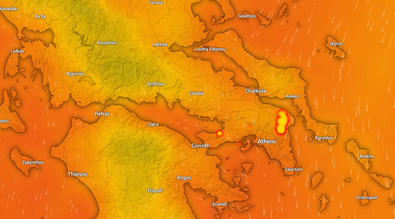 Athens threatened by huge wildfire, hospitals evacuated: mapped