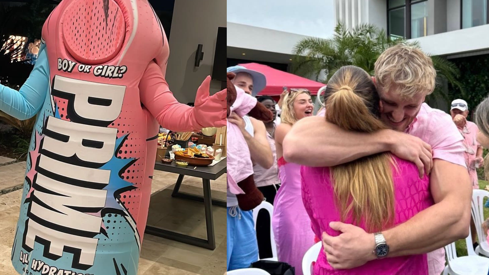 Logan Paul hosts gender reveal wrestling match for his baby - Dexerto